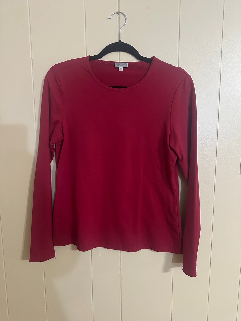 Worth Women's Long Sleeve Crewneck Top - Deep Red
